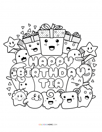 Happy Birthday Tia coloring page