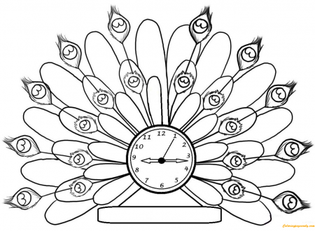 Peacock Clock Coloring Pages - Clock Coloring Pages - Free Printable Coloring  Pages Online