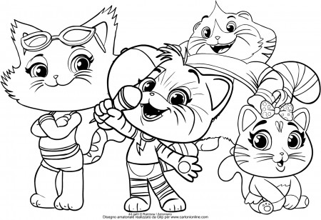 44 cats coloring pages