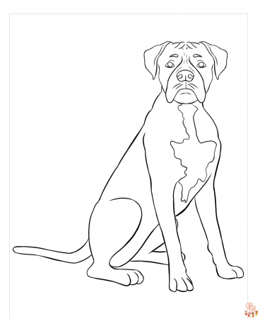 Unleash Fun with Boxer Dog Coloring Pages | Free Printable