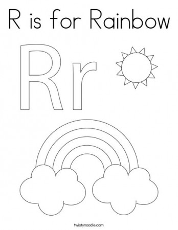 R is for Rainbow Coloring Page - Twisty Noodle