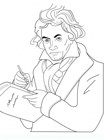 beethoven Famous people coloring pages | People coloring pages, Famous  people, Beethoven