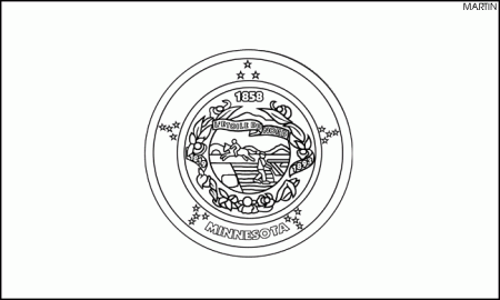 Minnesota State Flag Coloring Page