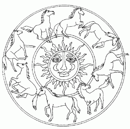 Coloring Pages: Horse Mandala Coloring Pages Free and Printable