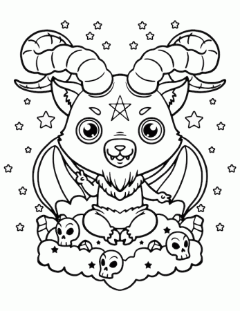 Printable Pastel Krampus / Pastel Goth Coloring Pages / - Etsy