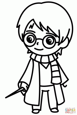 Chibi Harry Potter coloring page | Free Printable Coloring Pages