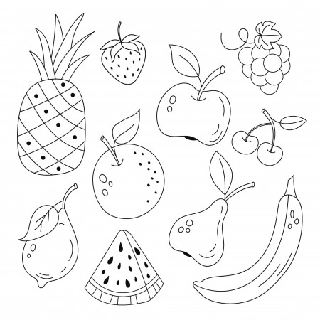 Page 2 | Fruits coloring pages Vectors & Illustrations for Free Download |  Freepik