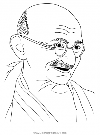 Mahatma Gandhi Coloring Page for Kids - Free India Printable Coloring Pages  Online for Kids - ColoringPages101.com | Coloring Pages for Kids