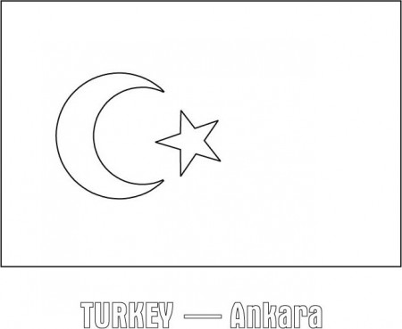 Turkey flag coloring page | Download Free Turkey flag coloring page for  kids | Best Coloring Pages