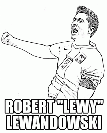 Robert Lewandowski coloring page with best polish football player
