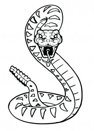 Scary Rattlesnake Coloring Page - Free Printable Coloring Pages for Kids