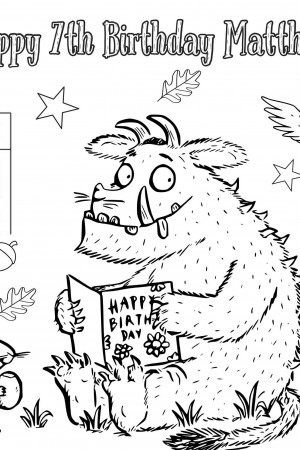 Gruffalo Colouring Sheet. Personalised Gruffalo Coloring - Etsy