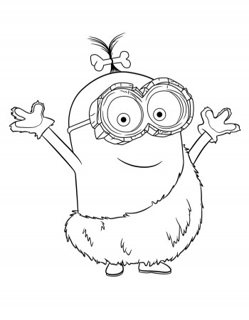 Caveman Minion Coloring Page - Free Printable Coloring Pages for Kids