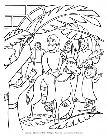 Palm Sunday Coloring Page | Sermons4Kids