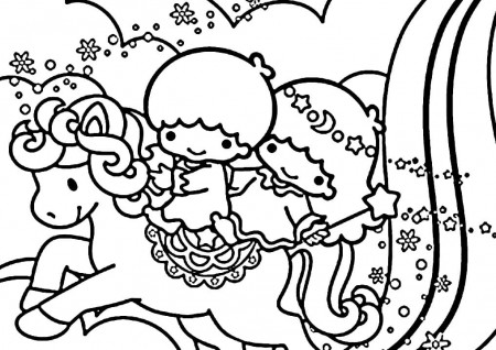Marvellous Little Twin Stars Coloring Page - Free Printable Coloring Pages  for Kids