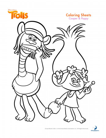 Trolls - Free printable Coloring pages for kids