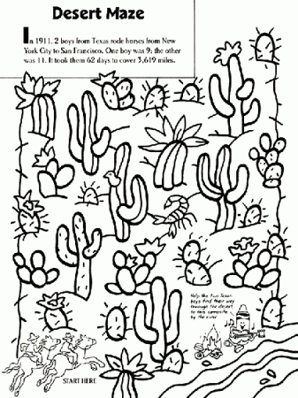 Desert Maze Coloring Page | crayola.com