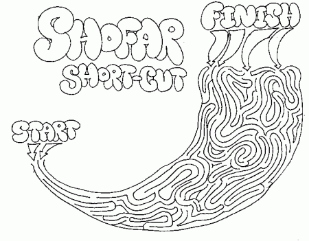 TORAHTOTS HIGH HOLY DAYS Shofar Coloring Page