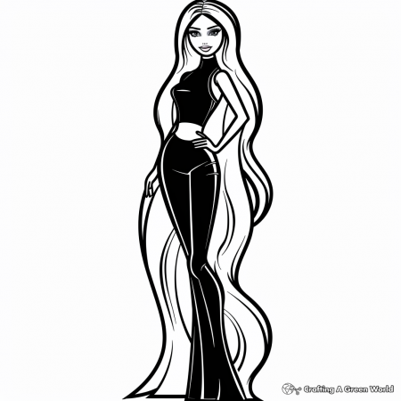 Black Barbie Coloring Pages - Free ...