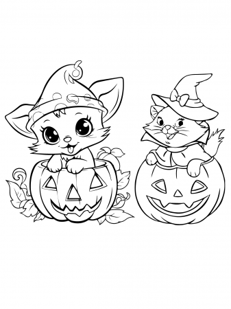 Kawaii Halloween Coloring Pages ...