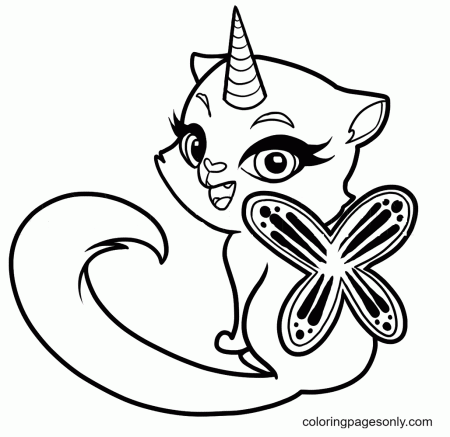 Unicorn Cat Coloring Pages Printable ...