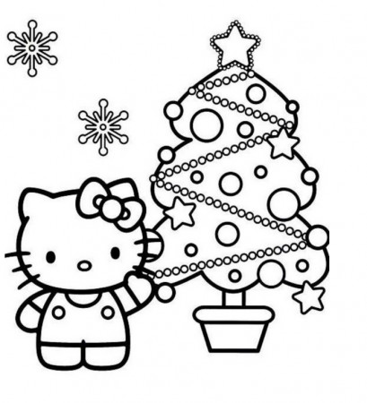 Hello Kitty Christmas Coloring Pages for Kids - Get Coloring Pages