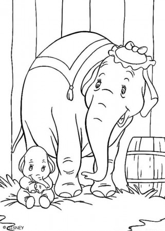 Dumbo coloring pages - Baby Dumbo