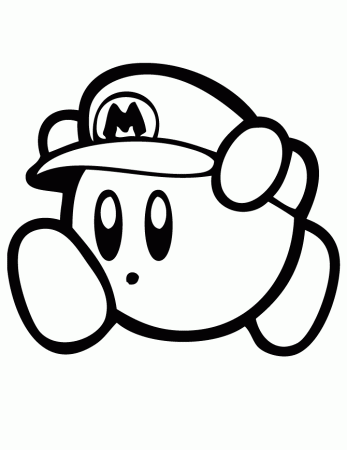 Kirby Mario Coloring Page | Free Printable Coloring Pages