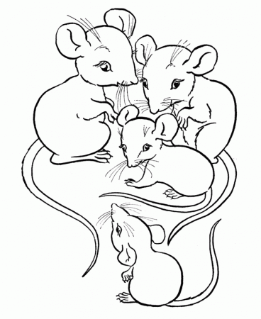 Farm Animal Coloring Pages | Printable Family of mice Coloring 
