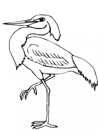 Wading Heron Coloring Pages - Coloring Cool