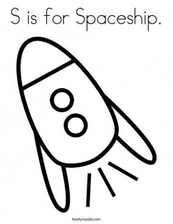 S is for Spaceship Coloring Page - Twisty Noodle
