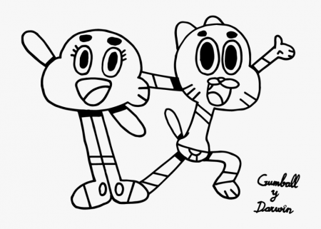 Amazing Gumball Coloring Pages - Cartoon, HD Png Download , Transparent Png  Image - PNGitem