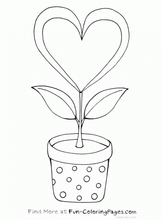 Coloring Pages Flowers And Hearts - Coloring