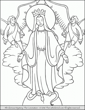 Glorious Mysteries Rosary Coloring Pages - The Catholic Kid