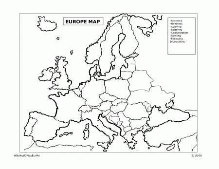 Best Photos of Europe Coloring Pages - Europe Map Coloring Page ...