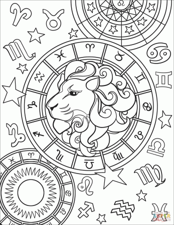 Leo Zodiac Sign | Super Coloring | Zodiac signs colors, Coloring pages,  Printable coloring pages