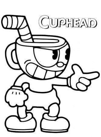 Drawing 3 from Cuphead coloring page