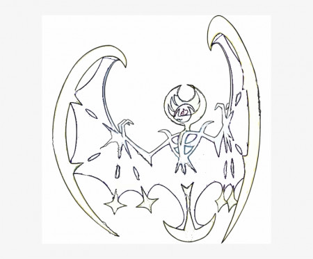 Lunala Outline Pokemon Sun And Moon Animeeve On Deviantart - Pokemon  Solgaleo Coloring Pages PNG Image | Transparent PNG Free Download on SeekPNG