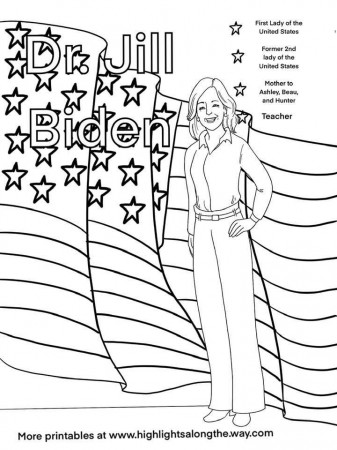 First Lady Dr. Jill Biden Free printable coloring sheet