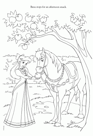 Ariel and Horse Coloring Page | Horse coloring pages, Ariel coloring pages,  Princess coloring pages