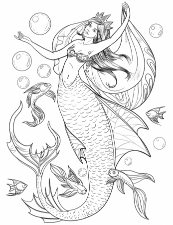 Mermaid Coloring Pages for Adults - Best Coloring Pages For Kids | Mermaid  coloring book, Mermaid coloring, Mermaid coloring pages