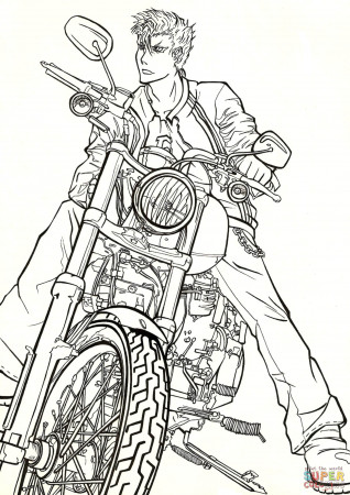 Grimmjow Jaegerjaquez on motorbike Harley Davidson from Manga ...