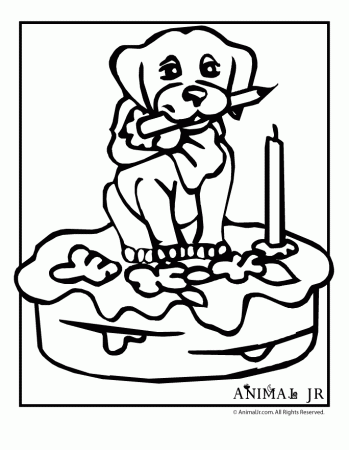 Birthday Puppy Printable Coloring Pages | Animal Jr.