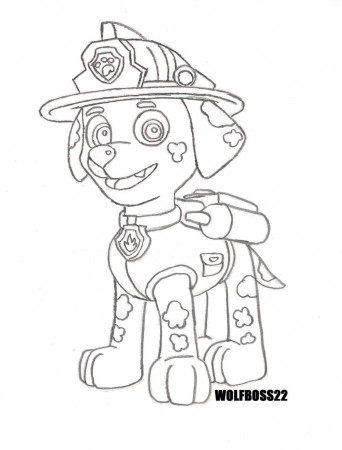 Marshall Paw Patrol Coloring Pages Cartoons