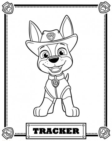 Tracker in Paw Patrol Coloring Page - Free Printable Coloring Pages for Kids