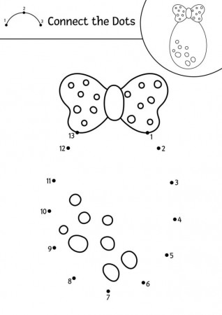 Vector Easter dot-to-dot and color activity with cute egg and bow. Spring  holiday connect the dots game for children with traditional symbol. Funny  adorable coloring page for kids. 6206134 Vector Art at