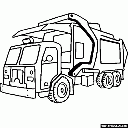 Garbage Truck Coloring Page | Online Coloring