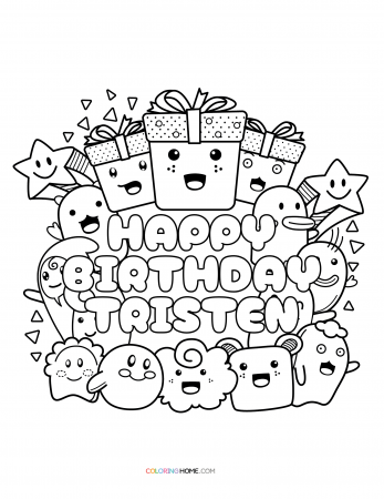 Happy Birthday Tristen coloring page