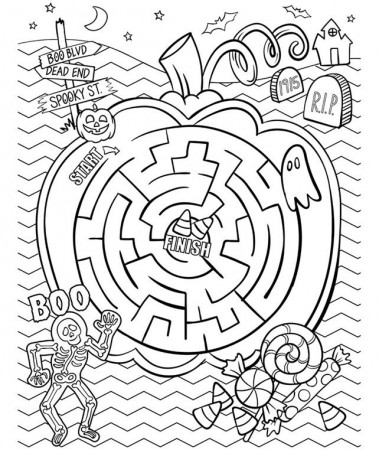 Halloween Maze on crayola.com | Halloween maze, Halloween coloring, Halloween  coloring sheets