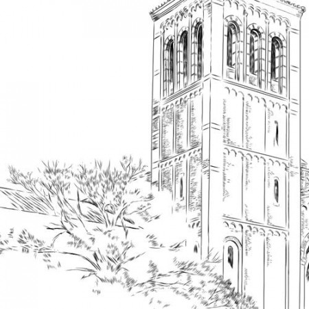 University of California, Los Angeles, UCLA Art Print, Hand Drawn, Tec –  Darlingtongrads